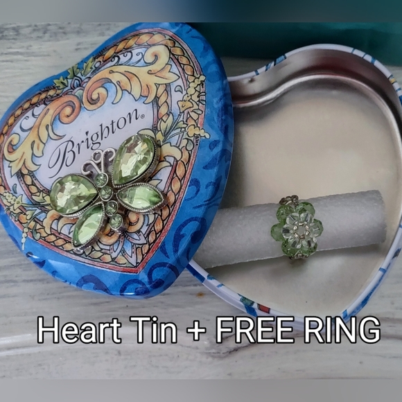 Butterfly Jewel on Brighton Heart Tin + FREE RING (copied listing) - Picture 4 of 15